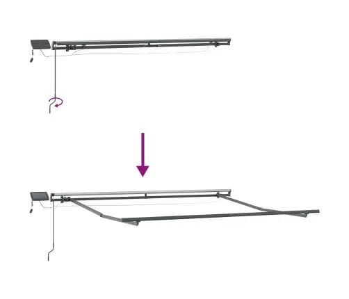 Manuālā Izvelkamā Nojume Ar Led Melna 350X250 Cm Vidaxl