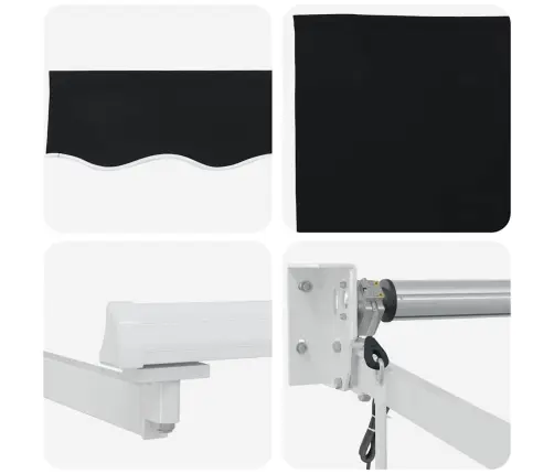 Automātiskā Ievelkamā Nojume Melnā 350X250 Cm Vidaxl