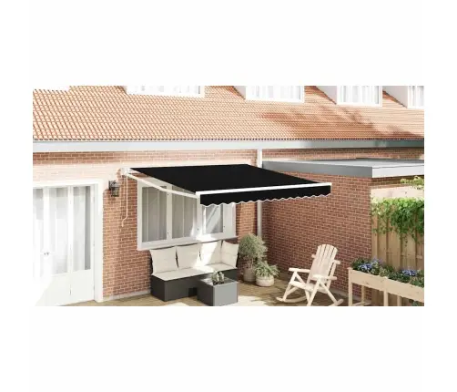 Automātiskā Ievelkamā Nojume Melnā 350X250 Cm Vidaxl