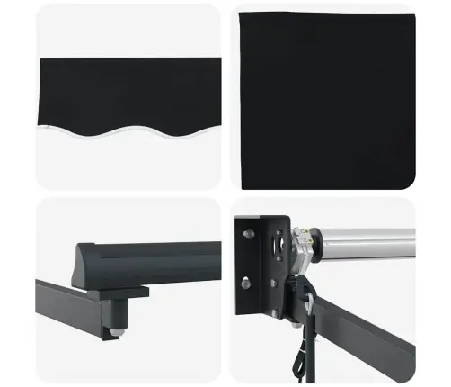 Käigukohandatav Varikatus Must 350 X 250 Cm