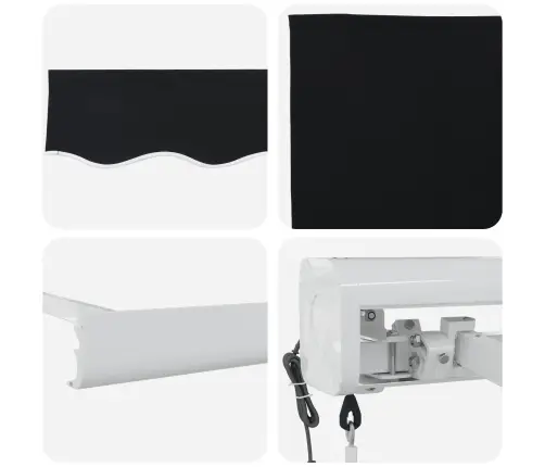 Varikatus Must 350 X 250 Cm Polüester Ja Alumiinium