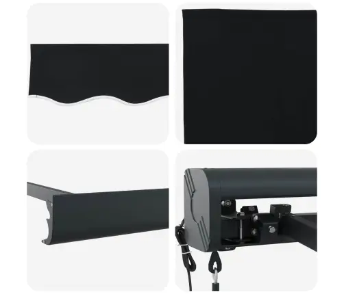 Automātiskā Nojume Melnā Krāsā 350 X 250 Cm Vidaxl