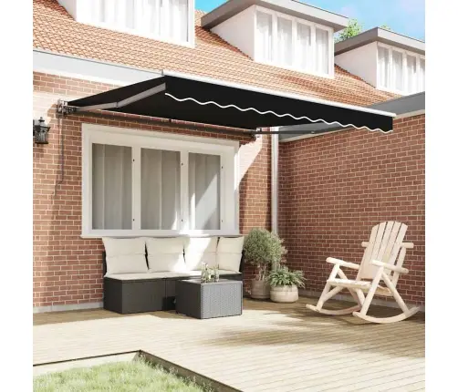 Izvelkams Jumtiņš Melna 350X250 Cm Poliesters Vidaxl