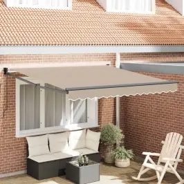 Nolokāms Markīze Bēša 350 X 250 Cm 100% Poliesters Un Alumīnijs Vidaxl