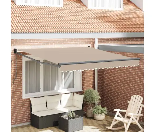 Izvelkams Jumtiņš Bēša 350 X 250 Cm Audums Vidaxl
