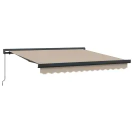 Ištraukiama Markizė Smėlio 350 X 250 Cm Audinys Ir Metalas