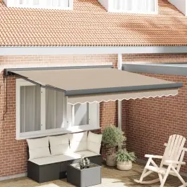 Nolokāms Markīze Bēša 350 X 250 Cm Audums Un Metāls Vidaxl