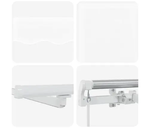 Izvelkams Jumtiņš Balts 350 X 250 Cm Audums Un Tērauds Vidaxl