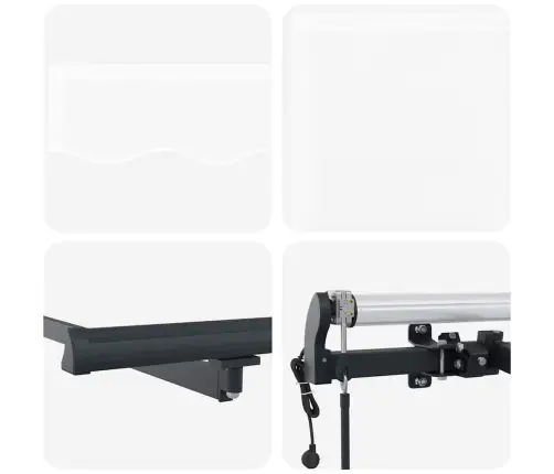 Ištraukiama Markizė Balta 350 X 250 Cm Audinys Ir Aliuminis