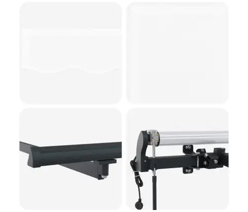 Automātiskā Atpakaļvelkamā Saules Aizsargpaneļa Balts 350 X 250 Cm Vidaxl