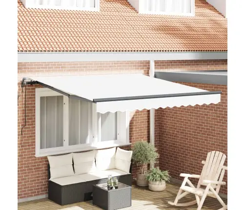 Automātiskā Atpakaļvelkamā Saules Aizsargpaneļa Balts 350 X 250 Cm Vidaxl