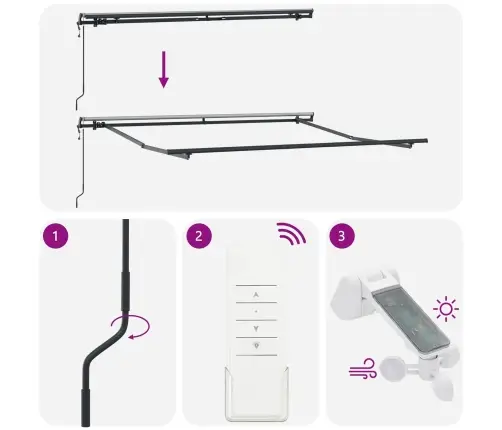 Automātiskā Atpakaļvelkamā Saules Aizsargpaneļa Balts 350 X 250 Cm Vidaxl