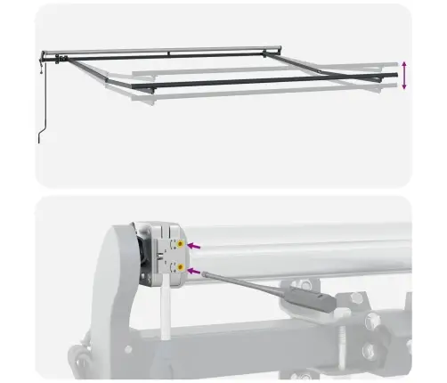 Automātiskā Atpakaļvelkamā Saules Aizsargpaneļa Balts 350 X 250 Cm Vidaxl