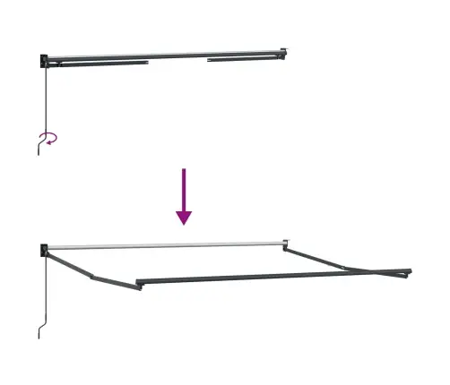 Izvelkams Jumtiņš Balts 350 X 250 Cm Audums Vidaxl