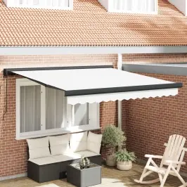 Nolokāms Markīze Balts 350 X 250 Cm Audums Un Alumīnijs Vidaxl