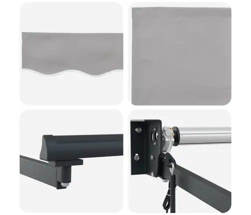 Automātiskā Ievelkamā Nojume Gaiši Pelēka 350X250 Cm Vidaxl