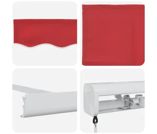 Manuālā Iebīdāmā Nojume Sarkana 350X250 Cm Vidaxl