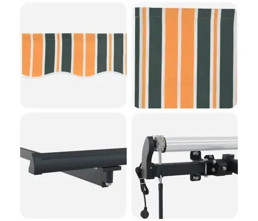 Ištraukiama Markizė Žalia Ir Geltona 350 X 250 Cm Audinys