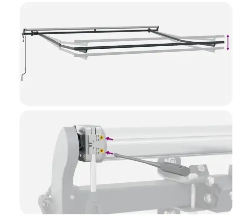 Ištraukiama Markizė Žalia Ir Geltona 350 X 250 Cm Audinys