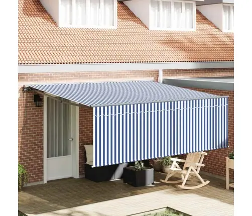 Ištraukiama Markizė Mėlyna Ir Balta 400 × 300 Cm