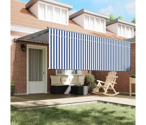 Ištraukiama Markizė Mėlyna Ir Balta 400 × 300 Cm