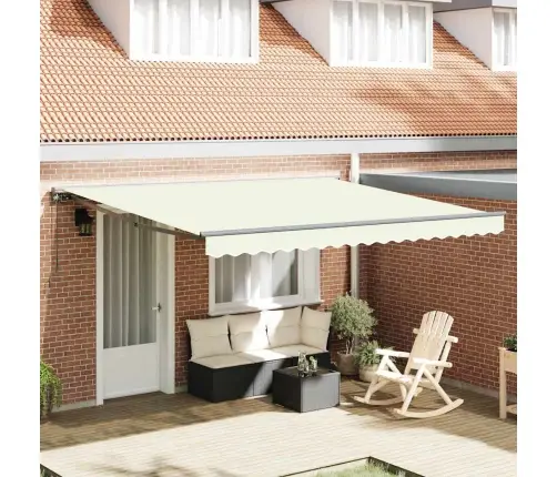 Käigukohandatav Varikatus Cream 400 × 300 Cm