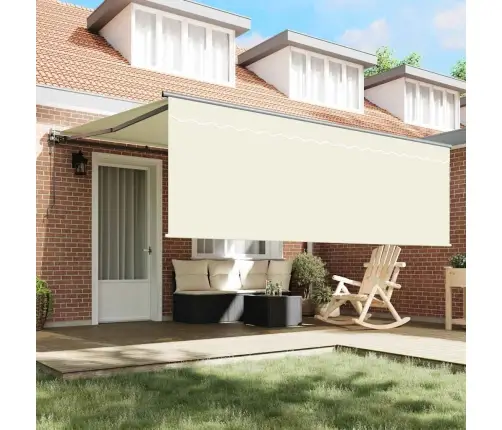 Izvelkams Jumtiņš Krēmkrāsa 400 × 300 Cm Audums Vidaxl