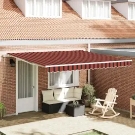 Izvelkams Jumtiņš 400 × 300 Cm Oranža Un Brūna Vidaxl