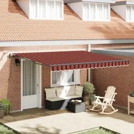 Nolokāms Markīze Oranža Un Brūna 400 × 300 Cm Poliesters Vidaxl