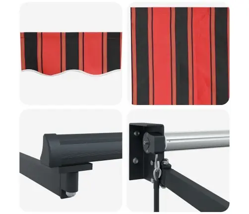 Izvelkams Jumtiņš Oranža Un Brūna 400 × 300 Cm Poliesters Vidaxl