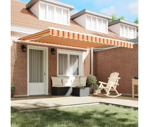 Manuālā Ievelkamā Nojume Dzeltena Un Oranža 400X300 Cm Vidaxl