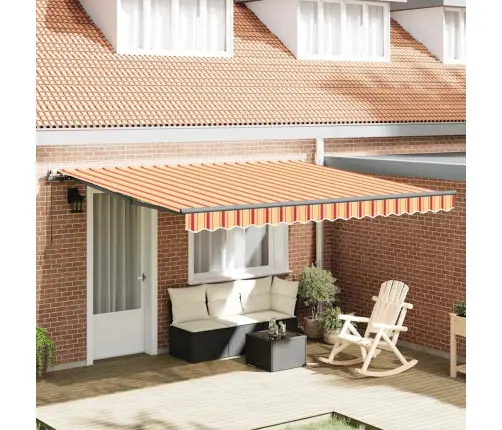 Ištraukiama Markizė Geltonos Ir Oranžinės Spalvos 400 × 300 Cm Ištraukiama Markizė Geltonos Ir Oranžinės Spalvos 400 × 300 Cm