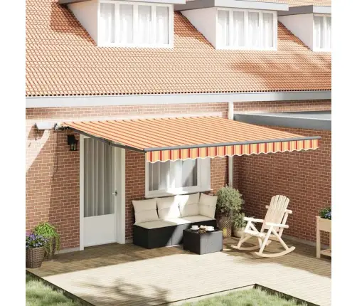 Käigukohandatav Varikatus Kollane Ja Oranž 400 ×300 Cm Kangas