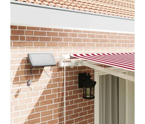 Manuālā Ievelkamā Nojume With Sarkana Un Balta 400 × 300 Cm Vidaxl