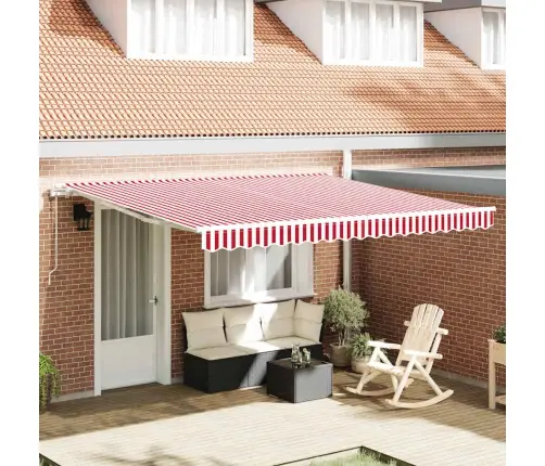 Izbīdāmā Nojume Sarkana Un Balta 400 × 300 Cm Sarkans Un Balts Vidaxl