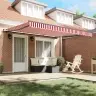 Izvelkams Jumtiņš Sarkans Un Balts 400 × 300 Cm Poliesters Vidaxl