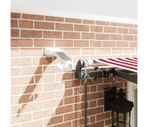 Automātiskā Iebīdāmā Nojume Ar Led Sarkanu Un Balto Svītru 400X300 Cm Vidaxl