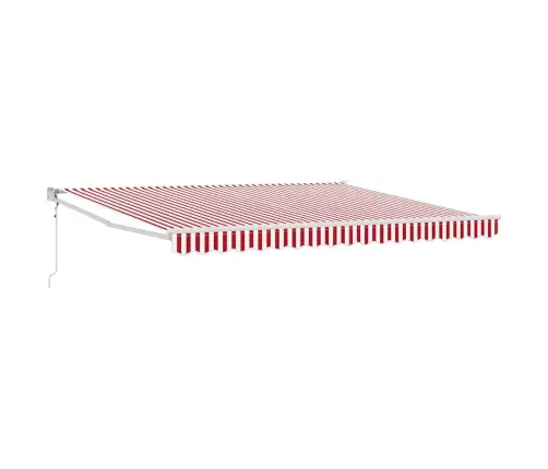 Automātiskā Iebīdāmā Nojume Sarkanas Un Baltas Svītras 400X300 Cm Vidaxl