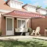 Izvelkams Jumtiņš Sarkans Un Balts 400 × 300 Cm Poliesters Vidaxl