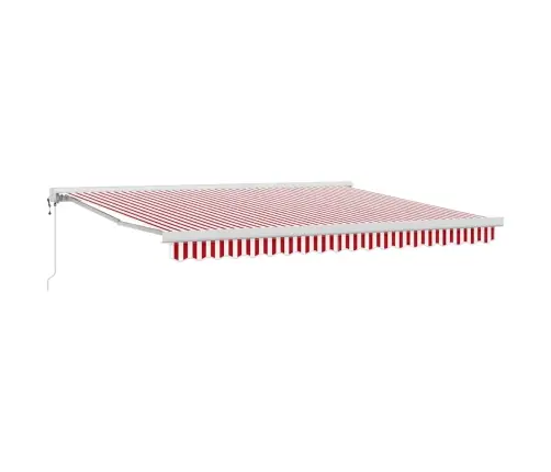 Automātiskā Ievelkamā Nojume Sarkanā Un Baltā Svītrā 400X300 Cm Vidaxl