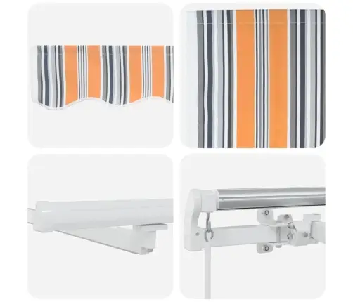 Ievelkama Nojume With Oranža / Pelēka / Zila / Balta 400 × 300 Cm Vidaxl