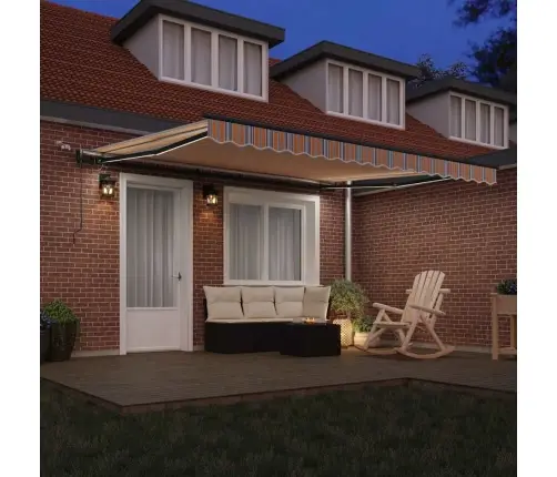 Automātiskā Iebīdāma Nojume Ar Led Daudzkrāsaino Svītru 400X300 Cm Vidaxl