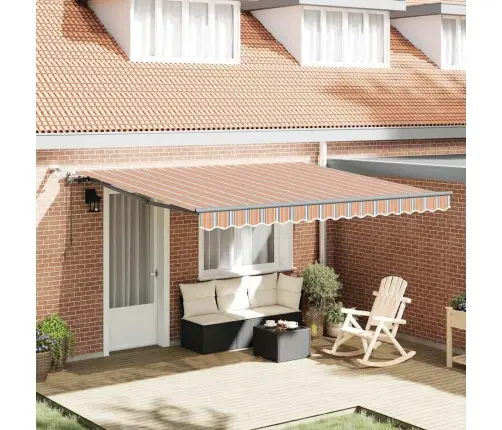 Automātiskā Iebīdāma Nojume Ar Led Daudzkrāsaino Svītru 400X300 Cm Vidaxl