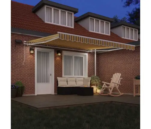 Iebīdāmā Nojume With Dzeltenā / Pelēkā / Baltā 400 × 300 Cm Vidaxl