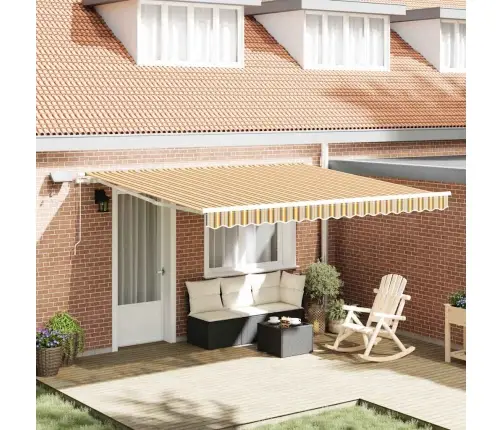 Iebīdāmā Nojume With Dzeltenā / Pelēkā / Baltā 400 × 300 Cm Vidaxl