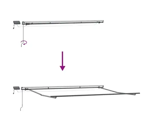 Manuālā Iebīdāmā Nojume Ar Led Bēša 400X300 Cm Vidaxl