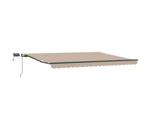 Manuālā Iebīdāmā Nojume Ar Led Bēša 400X300 Cm Vidaxl