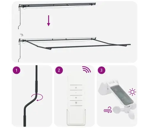 Automātiskā Iebīdāmā Nojume Ar Led - Bēšā 400X300 Cm Vidaxl