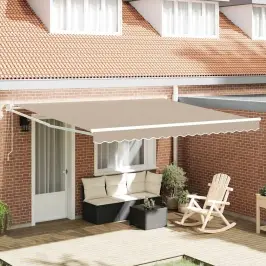 Markīze Bēša 400 × 300 Cm Poliesters Un Metāls Vidaxl