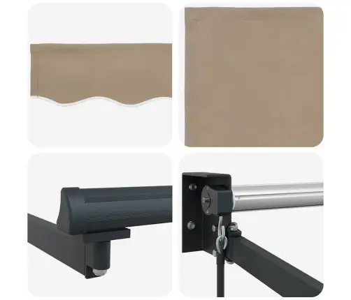 Izvelkams Jumtiņš Bēša 400 × 300 Cm Poliesters Vidaxl